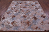 Lantern Tile Natural Cowhide Hand Stitched Patchwork Rug - 6' 8" X 8' 3" - Golden Nile