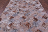 Lantern Tile Natural Cowhide Hand Stitched Patchwork Rug - 6' 8" X 8' 3" - Golden Nile