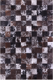 Black & Brown Salt & Pepper Natural Cowhide Hand Stitched Patchwork Rug - 6' 7" X 9' 9" - Golden Nile