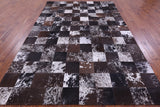 Black & Brown Salt & Pepper Natural Cowhide Hand Stitched Patchwork Rug - 6' 7" X 9' 9" - Golden Nile