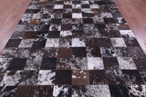 Black & Brown Salt & Pepper Natural Cowhide Hand Stitched Patchwork Rug - 6' 7" X 9' 9" - Golden Nile
