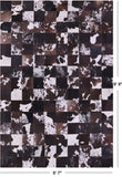 Black & Brown Salt & Pepper Natural Cowhide Hand Stitched Patchwork Rug - 6' 7" X 9' 9" - Golden Nile