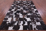 Black & Brown Salt & Pepper Natural Cowhide Hand Stitched Patchwork Rug - 6' 7" X 9' 9" - Golden Nile