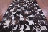 Black & Brown Salt & Pepper Natural Cowhide Hand Stitched Patchwork Rug - 6' 7" X 9' 9" - Golden Nile