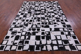 Wabi-Sabi Black & White Natural Cowhide Hand Stitched Patchwork Rug - 6' 10" X 9' 8" - Golden Nile