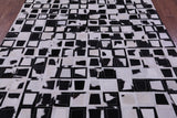 Wabi-Sabi Black & White Natural Cowhide Hand Stitched Patchwork Rug - 6' 10" X 9' 8" - Golden Nile