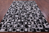 Wabi-Sabi Black & White Natural Cowhide Hand Stitched Patchwork Rug - 6' 10" X 9' 8" - Golden Nile