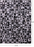 Wabi-Sabi Black & White Natural Cowhide Hand Stitched Patchwork Rug - 6' 10" X 9' 8" - Golden Nile