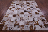 Brown & White Salt & Pepper Natural Cowhide Hand Stitched Patchwork Rug - 6' 6" X 8' 4" - Golden Nile