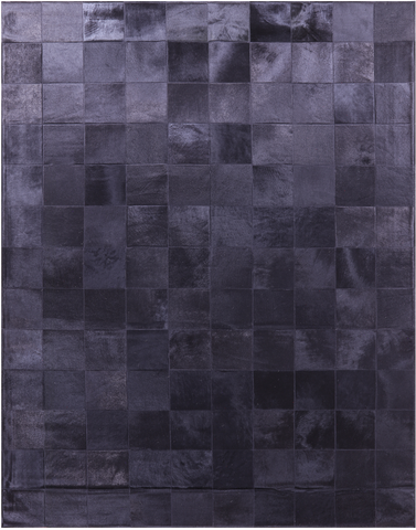 Black Natural Cowhide Hand Stitched Patchwork Rug - 6' 7