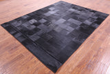 Black Natural Cowhide Hand Stitched Patchwork Rug - 6' 7" X 8' 6" - Golden Nile