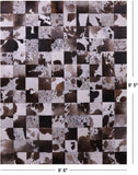 Brown & White Natural Cowhide Hand Stitched Patchwork Rug - 6' 6" X 8' 5" - Golden Nile