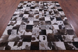 Brown & White Natural Cowhide Hand Stitched Patchwork Rug - 6' 6" X 8' 5" - Golden Nile
