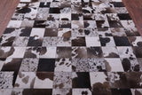 Brown & White Natural Cowhide Hand Stitched Patchwork Rug - 6' 6" X 8' 5" - Golden Nile