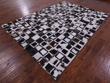 Wabi-Sabi Natural Cowhide Hand Stitched Patchwork Rug - 6' 10" X 9' 9" - Golden Nile