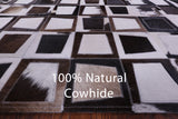 Wabi-Sabi Natural Cowhide Hand Stitched Patchwork Rug - 6' 10" X 9' 9" - Golden Nile