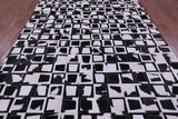 Black & White Wabi-Sabi Natural Cowhide Hand Stitched Patchwork Rug - 6' 10" X 9' 9" - Golden Nile