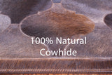 Lantern Tile Brown Natural Cowhide Hand Stitched Patchwork Rug - 6' 8" X 8' 3" - Golden Nile