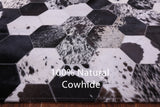 Black & White Natural Cowhide Hand Stitched Patchwork Rug - 6' 8" X 8' 3" - Golden Nile