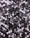 Black & White Natural Cowhide Hand Stitched Patchwork Rug - 6' 8" X 8' 3" - Golden Nile