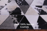 Black & White Natural Cowhide Hand Stitched Patchwork Rug - 6' 9" X 8' 4" - Golden Nile