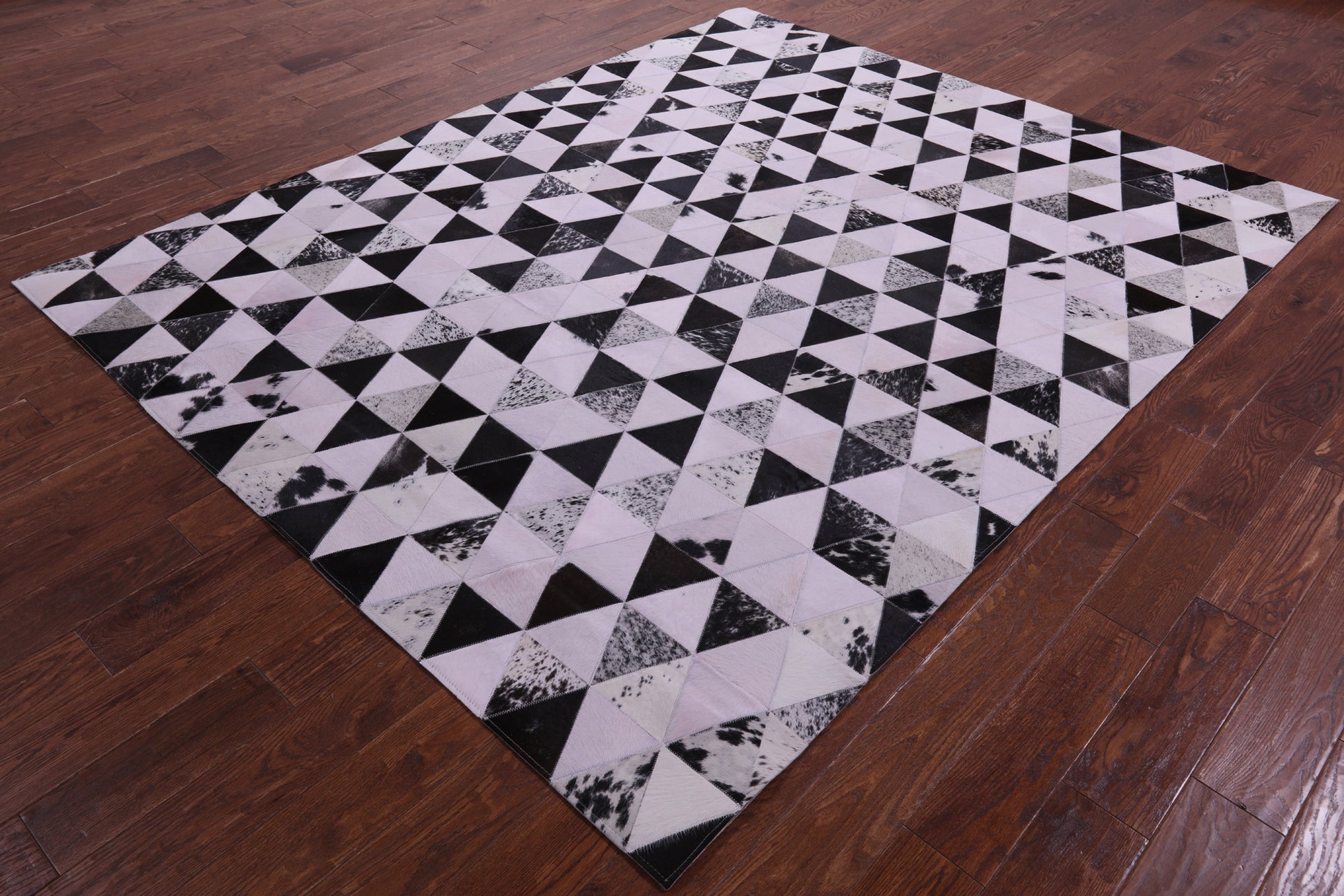 Light Pink Natural Cowhide Hand Stitched Patchwork Rug - 6' 8" X 8' 5" - Golden Nile