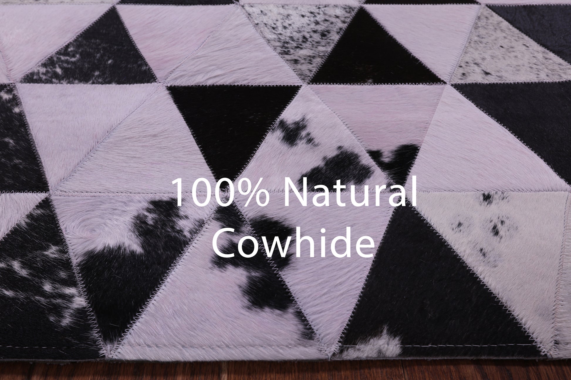 Light Pink Natural Cowhide Hand Stitched Patchwork Rug - 6' 8" X 8' 5" - Golden Nile