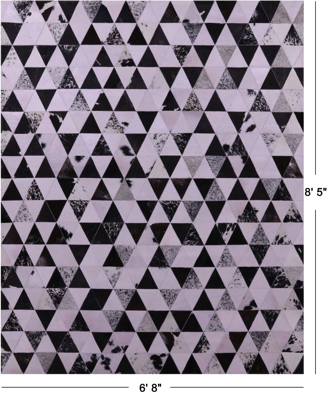Light Pink Natural Cowhide Hand Stitched Patchwork Rug - 6' 8" X 8' 5" - Golden Nile