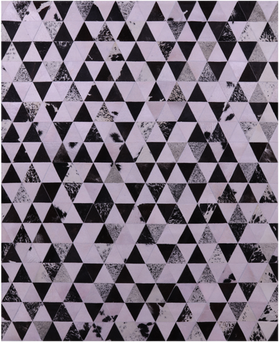 Light Pink Natural Cowhide Hand Stitched Patchwork Rug - 6' 8