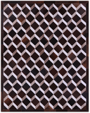 Brown & White Natural Cowhide Hand Stitched Patchwork Rug - 6' 8" X 8' 4" - Golden Nile