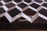 Brown & White Natural Cowhide Hand Stitched Patchwork Rug - 6' 8" X 8' 4" - Golden Nile