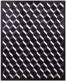 Black & White Natural Brown Cowhide Hand Stitched Patchwork Rug - 6' 8" X 8' 4" - Golden Nile