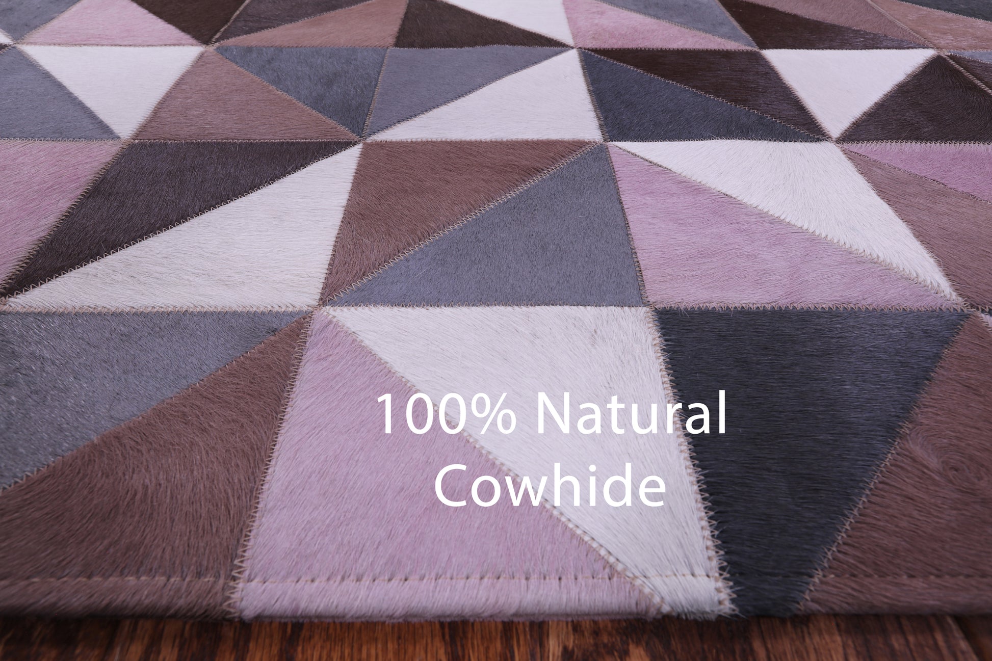 Natural Cowhide Hand Stitched Patchwork Rug - 6' 7" X 8' 2" - Golden Nile