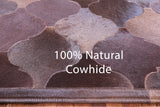Lantern Tile Brown Natural Cowhide Hand Stitched Patchwork Rug - 6' 9" X 8' 4" - Golden Nile
