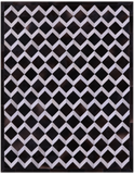Brown & White Natural Cowhide Hand Stitched Patchwork Rug - 6' 8" X 8' 4" - Golden Nile