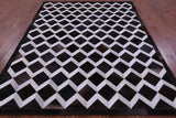 Brown & White Natural Cowhide Hand Stitched Patchwork Rug - 6' 8" X 8' 4" - Golden Nile