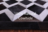 Brown & White Natural Cowhide Hand Stitched Patchwork Rug - 6' 8" X 8' 4" - Golden Nile