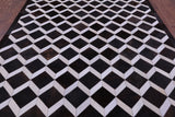 Brown & White Natural Cowhide Hand Stitched Patchwork Rug - 6' 8" X 8' 4" - Golden Nile