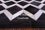 Brown & White Natural Cowhide Hand Stitched Patchwork Rug - 6' 8" X 8' 4" - Golden Nile