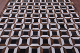 Brown & White Natural Black Cowhide Hand Stitched Patchwork Rug - 7' 0" X 8' 3" - Golden Nile