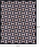 Black & White Natural Brown Cowhide Hand Stitched Patchwork Rug - 6' 11" X 8' 2" - Golden Nile