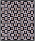 Black & White Natural Brown Cowhide Hand Stitched Patchwork Rug - 6' 11" X 8' 2" - Golden Nile