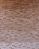 Brown & White Gradient Brickwork Natural Cowhide Hand Stitched Patchwork Rug - 6' 3" X 8' 0" - Golden Nile