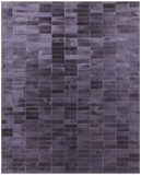 Black Brickwork Natural Cowhide Hand Stitched Patchwork Rug - 5' 3" X 6' 6" - Golden Nile
