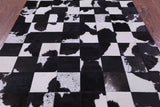 Black & White Salt & Pepper Natural Cowhide Hand Stitched Patchwork Rug - 5' 3" X 6' 6" - Golden Nile