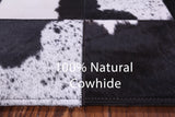 Black & White Salt & Pepper Natural Cowhide Hand Stitched Patchwork Rug - 5' 3" X 6' 6" - Golden Nile