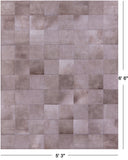 Light Brown Natural Cowhide Hand Stitched Patchwork Rug - 5' 3" X 6' 6" - Golden Nile