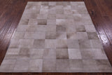 Light Brown Natural Cowhide Hand Stitched Patchwork Rug - 5' 3" X 6' 6" - Golden Nile