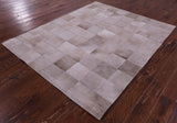 Light Brown Natural Cowhide Hand Stitched Patchwork Rug - 5' 3" X 6' 6" - Golden Nile