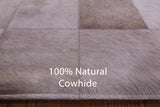Light Brown Natural Cowhide Hand Stitched Patchwork Rug - 5' 3" X 6' 6" - Golden Nile